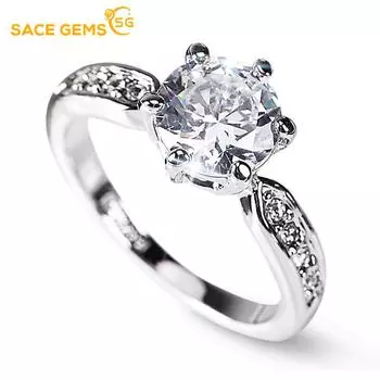 SACE GEMS классическое кольцо из медного сплава с цирконом женские ювелирные изделия свадебный подарок для вечеринки открытый open золотой