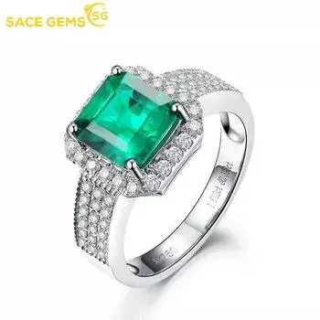SACE GEMS классическое кольцо из медного сплава с цирконом женские ювелирные изделия свадебный подарок для вечеринки open зелёный