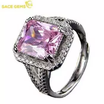 SACE GEMS классическое кольцо из медного сплава с цирконом женские ювелирные изделия свадебный подарок для вечеринки open розовый