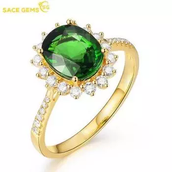 SACE GEMS классическое кольцо из медного сплава с цирконом женские ювелирные изделия свадебный подарок для вечеринки OPEN золотой