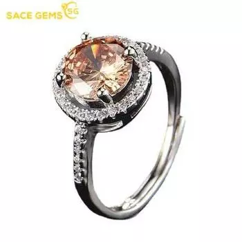 SACE GEMS классическое кольцо из медного сплава с цирконом женские ювелирные изделия свадебный подарок для вечеринки открытый OPEN шампанского