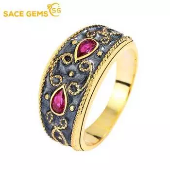 SACE GEMS классическое кольцо из медного сплава с цирконом женские ювелирные изделия свадебный подарок для вечеринки 6 чёрный