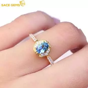 SACE GEMS классическое кольцо из медного сплава с цирконом женские ювелирные изделия свадебный подарок для вечеринки open синий
