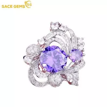 SACE GEMS классическое кольцо из медного сплава с цирконом женские ювелирные изделия свадебный подарок для вечеринки open жёлтый
