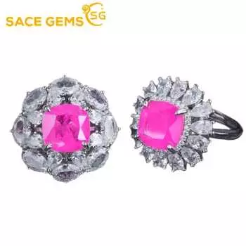 SACE GEMS классическое кольцо из медного сплава с цирконом женские ювелирные изделия свадебный подарок для вечеринки A розовый