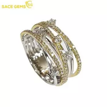 SACE GEMS классическое кольцо из медного сплава с цирконом женские ювелирные изделия свадебный подарок для вечеринки 6 серебряный