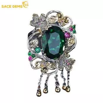 SACE GEMS классическое кольцо из медного сплава с цирконом женские ювелирные изделия свадебный подарок для вечеринки open зелёный
