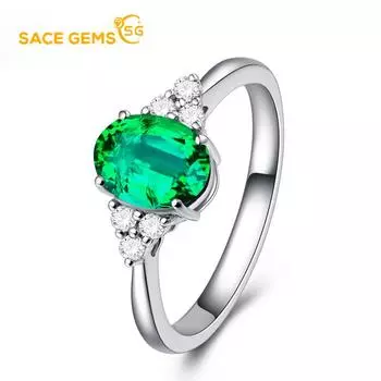 SACE GEMS классическое кольцо из медного сплава с цирконом женские ювелирные изделия свадебный подарок для вечеринки открытый open зелёный