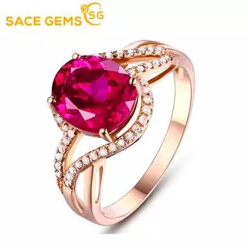 SACE GEMS классическое кольцо из медного сплава с цирконом женские ювелирные изделия свадебный подарок для вечеринки открытый OPEN красный
