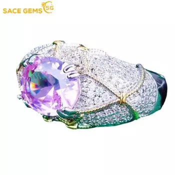 SACE GEMS классическое кольцо из медного сплава с цирконом женские ювелирные изделия свадебный подарок для вечеринки open розовый