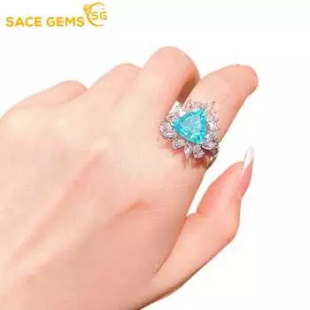 SACE GEMS классическое кольцо из медного сплава с цирконом женские ювелирные изделия свадебный подарок для вечеринки Open синий