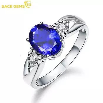 SACE GEMS, классическое кольцо из медного сплава, овальное, зеленое, синее, красное, с цирконом, женские украшения, свадебное обещание, подарок для вечеринки open зелёный