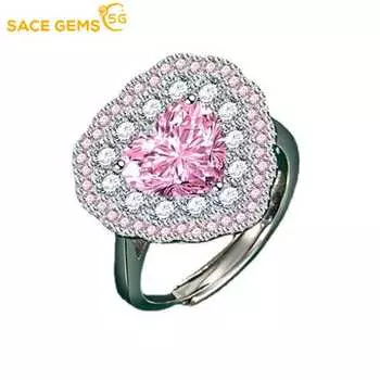 SACE GEMS классическое кольцо из медного сплава с цирконом женские ювелирные изделия свадебный подарок для вечеринки Open розовый