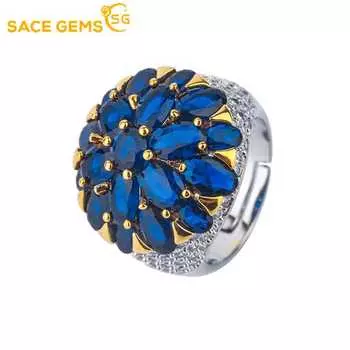 SACE GEMS классическое кольцо из медного сплава с цирконом женские ювелирные изделия свадебный подарок для вечеринки Open красный