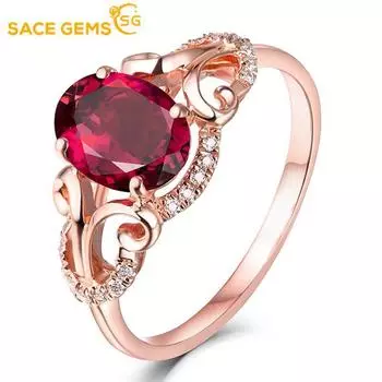 SACE GEMS классическое кольцо из медного сплава с цирконом женские ювелирные изделия свадебный подарок для вечеринки open красный