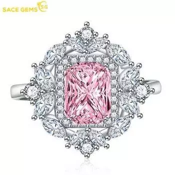 SACE GEMS классическое кольцо из медного сплава с цирконом женские ювелирные изделия свадебный подарок для вечеринки open розовый