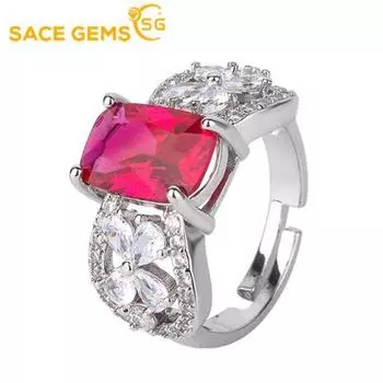 SACE GEMS классическое кольцо из медного сплава с цирконом женские ювелирные изделия свадебный подарок для вечеринки Open синий