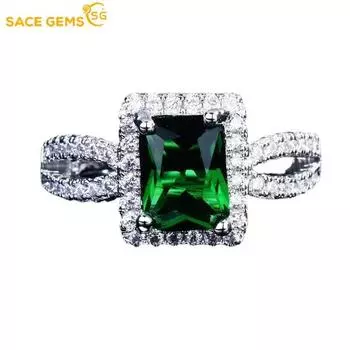 SACE GEMS классическое кольцо из медного сплава с цирконом женские ювелирные изделия свадебный подарок для вечеринки Open зелёный