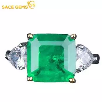 SACE GEMS классическое кольцо из медного сплава с цирконом женские ювелирные изделия свадебный подарок для вечеринки Open зелёный