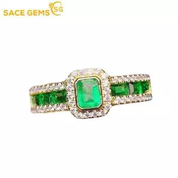 SACE GEMS классическое кольцо из медного сплава с цирконом женские ювелирные изделия свадебный подарок для вечеринки Open зелёный