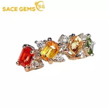 SACE GEMS классическое кольцо из медного сплава с цирконом женские ювелирные изделия свадебный подарок для вечеринки Open разноцветный