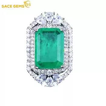 SACE GEMS классическое кольцо из медного сплава с цирконом женские ювелирные изделия свадебный подарок для вечеринки Open зелёный
