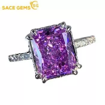 SACE GEMS классическое кольцо из медного сплава с цирконом женские ювелирные изделия свадебный подарок для вечеринки Open фиолетовый