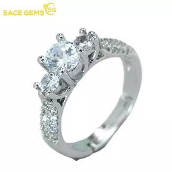 SACE GEMS классическое кольцо из медного сплава с цирконом женские ювелирные изделия свадебный подарок для вечеринки open