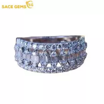 SACE GEMS классическое кольцо из медного сплава с цирконом женские ювелирные изделия свадебный подарок для вечеринки 6 белый