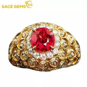 SACE GEMS классическое кольцо из медного сплава с цирконом женские ювелирные изделия свадебный подарок для вечеринки Open красный