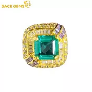 SACE GEMS классическое кольцо из медного сплава с цирконом женские ювелирные изделия свадебный подарок для вечеринки Open зелёный
