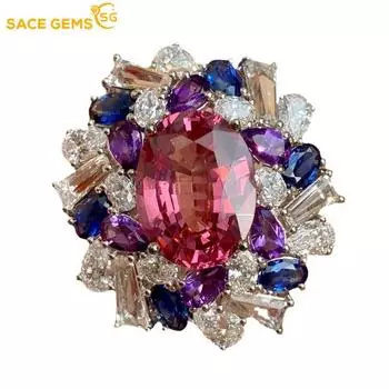 SACE GEMS классическое кольцо из медного сплава с цирконом женские ювелирные изделия свадебный подарок для вечеринки Open красный