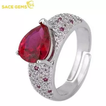 SACE GEMS, классическое кольцо из медного сплава, 8*10, циркониевое кольцо, женские ювелирные изделия, свадебный подарок, вечеринка open красный