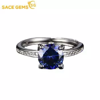SACE GEMS классическое кольцо из медного сплава с цирконом женские ювелирные изделия свадебный подарок для вечеринки open синий