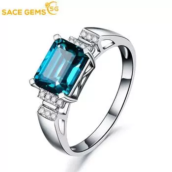 SACE GEMS классическое кольцо из медного сплава с цирконом женские ювелирные изделия свадебный подарок для вечеринки open синий