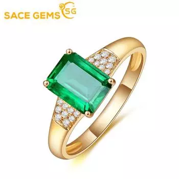 SACE GEMS классическое кольцо из медного сплава с цирконом женские ювелирные изделия свадебный подарок для вечеринки open зелёный