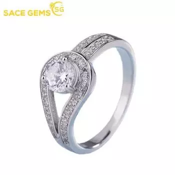 SACE GEMS классическое кольцо из медного сплава с цирконом женские ювелирные изделия свадебный подарок для вечеринки open белый