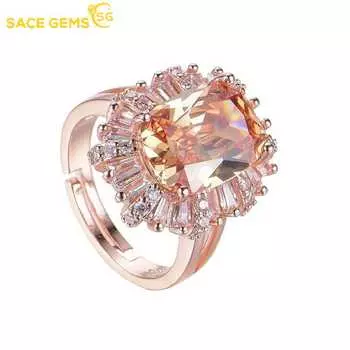SACE GEMS классическое кольцо из медного сплава с цирконом женские ювелирные изделия свадебный подарок для вечеринки open