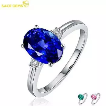 SACE GEMS классическое кольцо из медного сплава с цирконом женские ювелирные изделия свадебный подарок для вечеринки open синий
