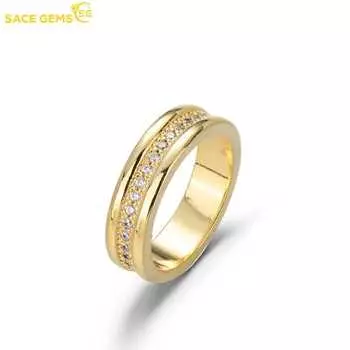 SACE GEMS классическое кольцо из медного сплава с цирконом женские ювелирные изделия свадебный подарок для вечеринки 6 золотой