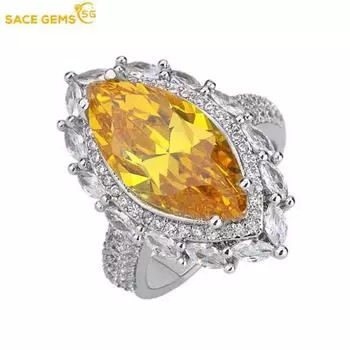 SACE GEMS классическое кольцо из медного сплава с цирконом женские ювелирные изделия свадебный подарок для вечеринки жёлтый