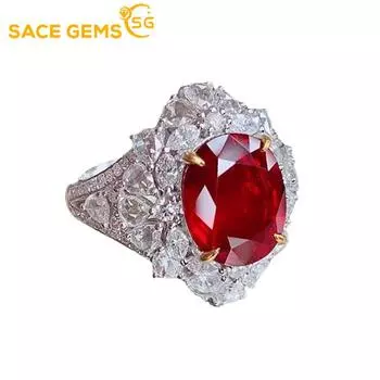 SACE GEMS классическое кольцо из медного сплава с красным цирконом для женщин, свадебные украшения, подарки для вечеринки open красный
