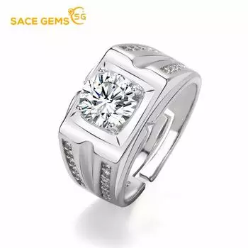 SACE GEMS Классическое мужское кольцо из медного сплава с цирконом Стильное мужское кольцо open белый