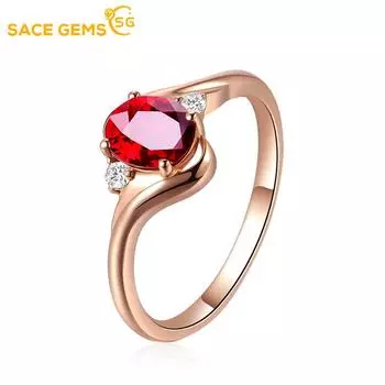 SACE GEMS классическое роскошное темпераментное медное кольцо из розового золота 18 карат с голубем, гемоглобином и цирконом, регулируемое кольцо с отверстием, ювелирные изделия для женщин open красный