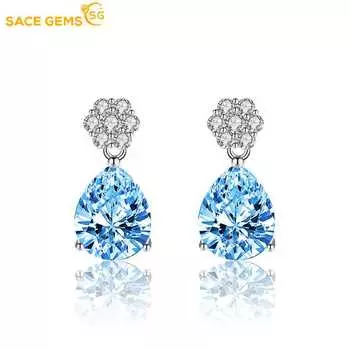 SACE GEMS Медь Циркон Модные новые серьги в виде капель воды розовый