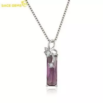 SACE GEMS Медный сплав Циркон женский кулон ожерелье модный подарок синий