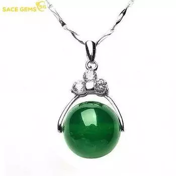 SACE GEMS Медный сплав Зеленый циркон Lucky Bead Женское ожерелье с подвеской Модный подарок красный