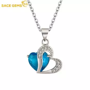 SACE GEMS медный сплав женское ожерелье кулон циркон модный подарок синий