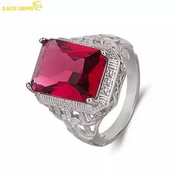 SACE GEMS модное кольцо из медного сплава розово-красного циркона женские украшения свадебное обещание вечерние подарок 6