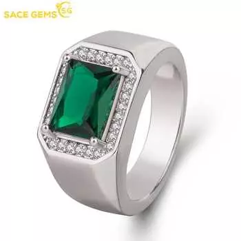 SACE GEMS Роскошное медное кольцо с цирконом, свадебное обручальное кольцо, мужские ювелирные изделия, подарок 6 синий